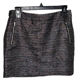 Forever 21 Contemporary Black Multi Color Tweed Skirt Small Women's